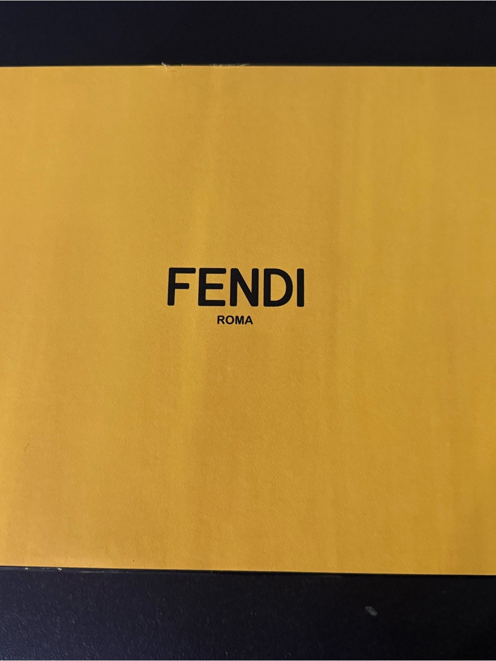 Fendi Men’s Box with Black Logo on Yellow